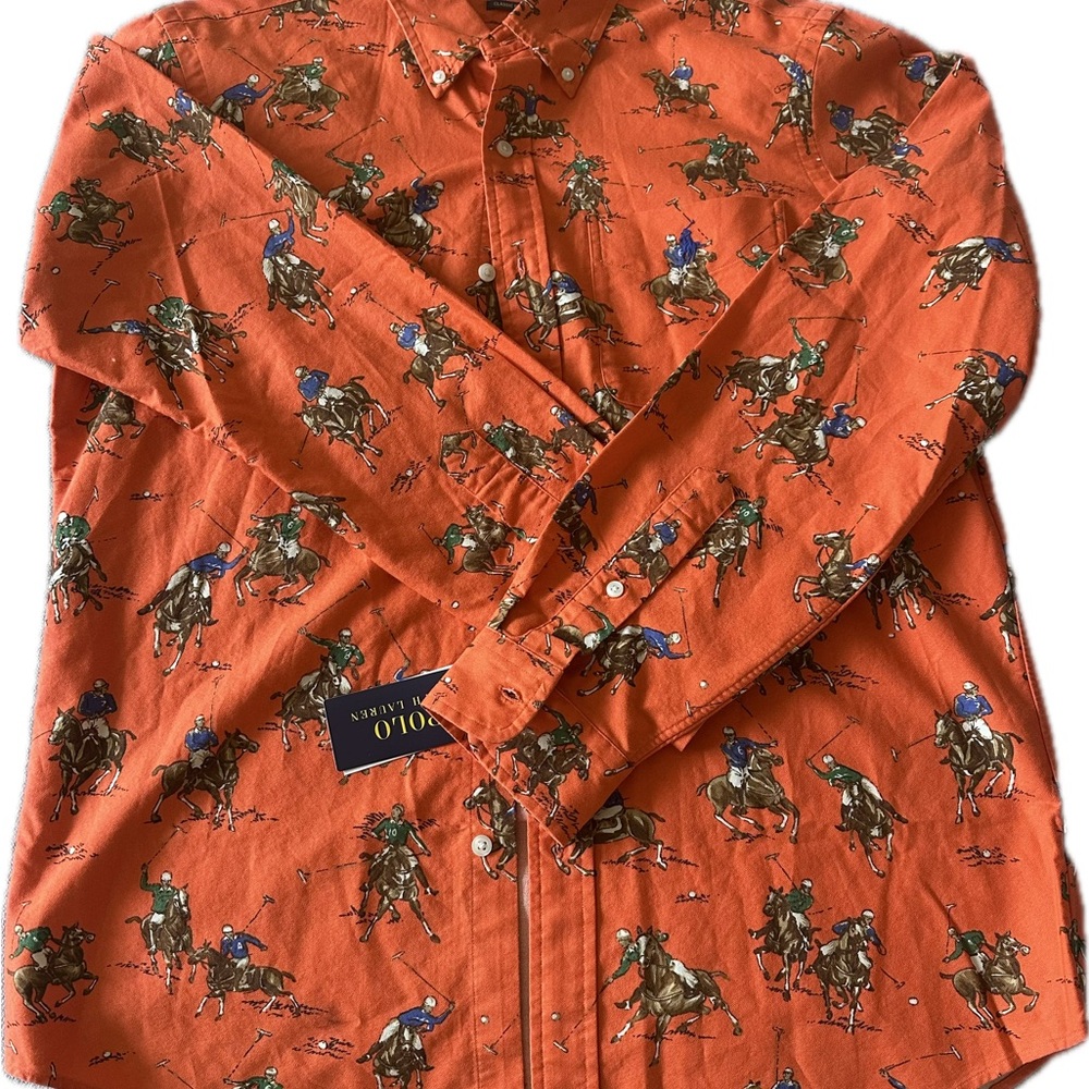 Polo Ralph Lauren Orange Equestrian Print Shirt